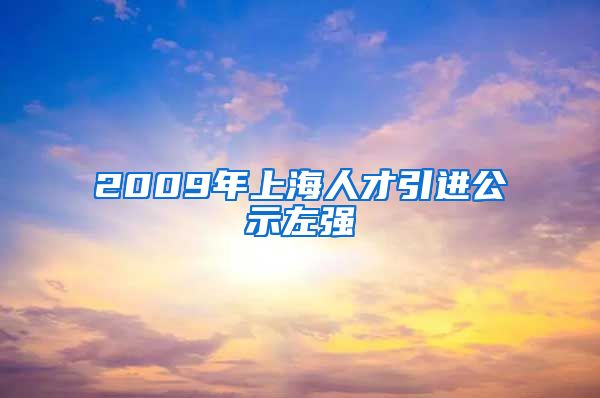 2009年上海人才引进公示左强