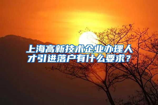 上海高新技术企业办理人才引进落户有什么要求？