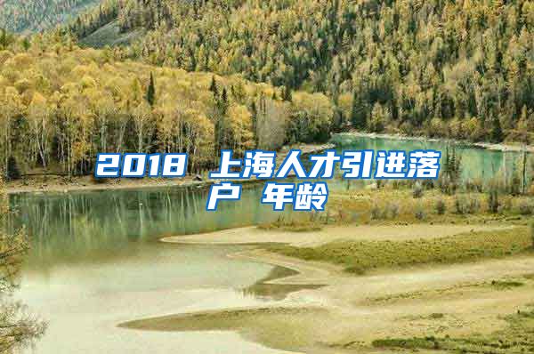 2018 上海人才引进落户 年龄