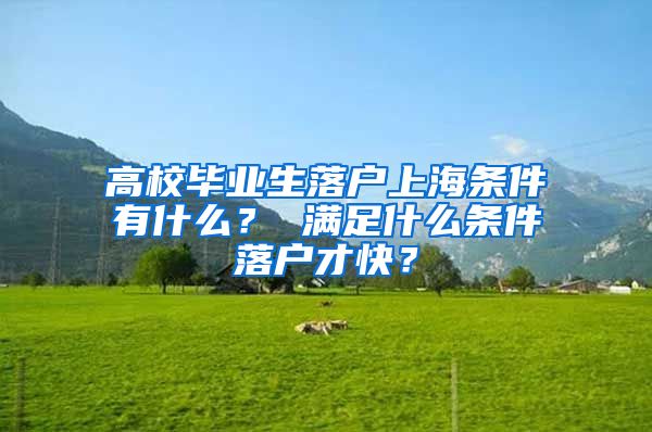 高校毕业生落户上海条件有什么？ 满足什么条件落户才快？