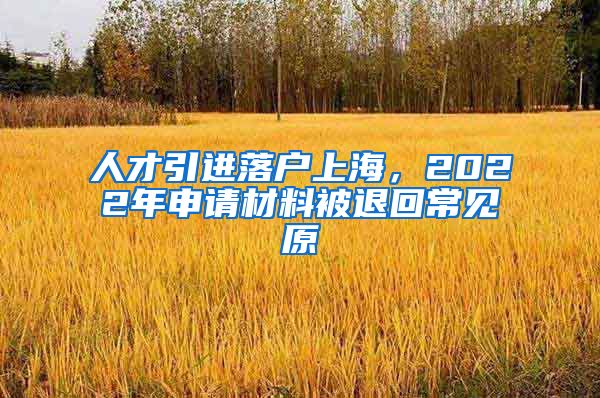 人才引进落户上海，2022年申请材料被退回常见原