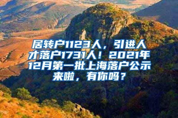 居转户1123人，引进人才落户1731人！2021年12月第一批上海落户公示来啦，有你吗？