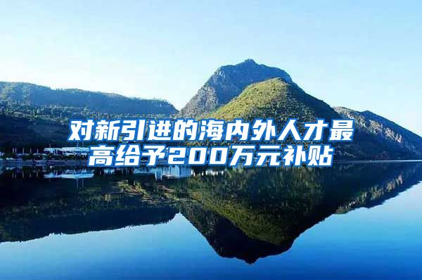 对新引进的海内外人才最高给予200万元补贴