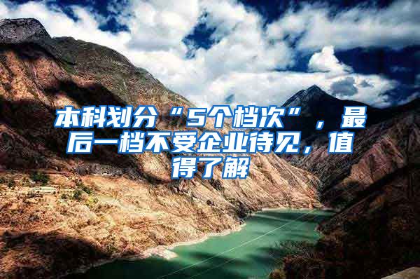 本科划分“5个档次”，最后一档不受企业待见，值得了解