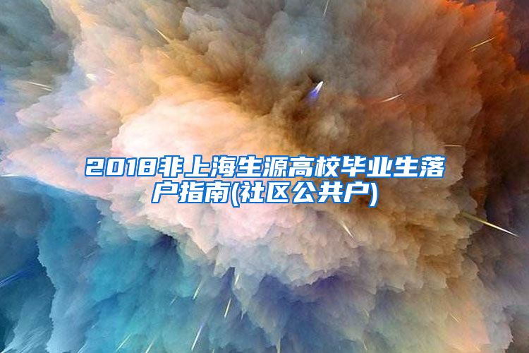 2018非上海生源高校毕业生落户指南(社区公共户)