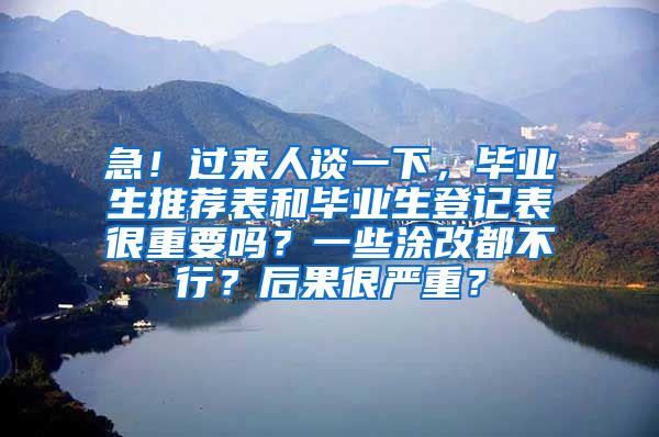 急！过来人谈一下，毕业生推荐表和毕业生登记表很重要吗？一些涂改都不行？后果很严重？