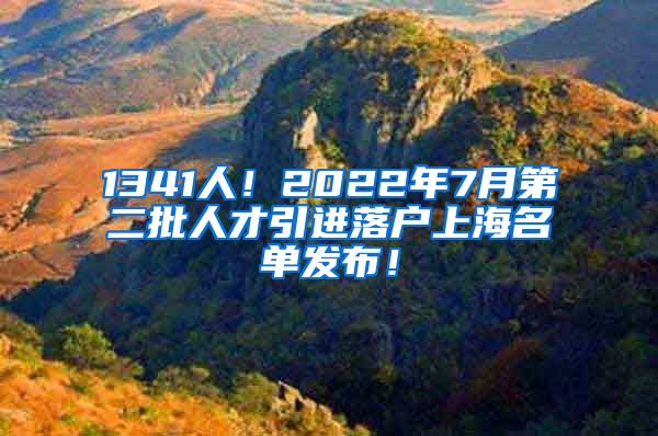 1341人！2022年7月第二批人才引进落户上海名单发布！