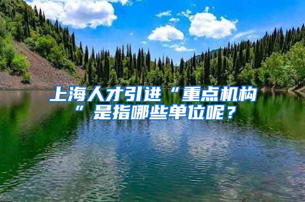 上海人才引进“重点机构”是指哪些单位呢？