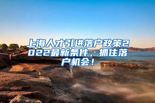 上海人才引进落户政策2022最新条件，抓住落户机会！