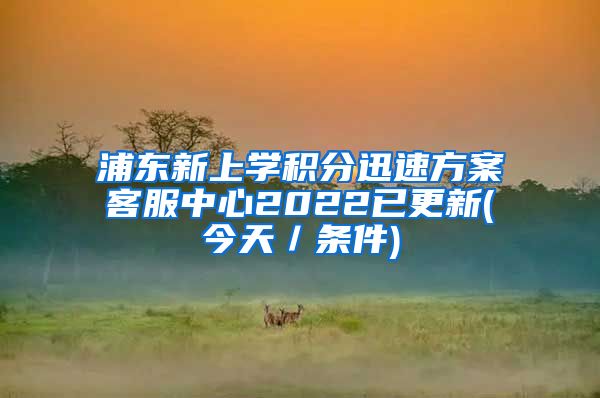 浦东新上学积分迅速方案客服中心2022已更新(今天／条件)