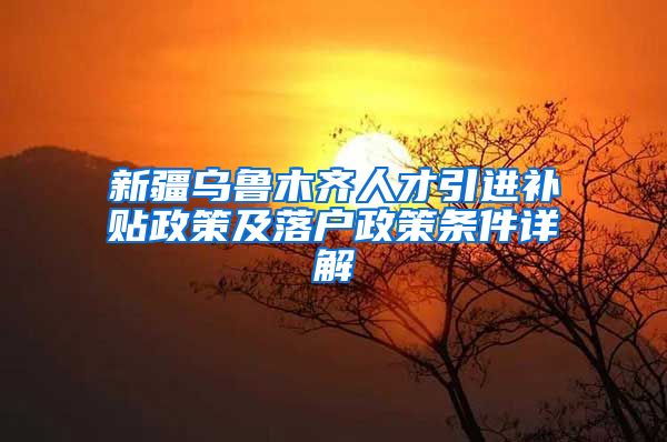 新疆乌鲁木齐人才引进补贴政策及落户政策条件详解