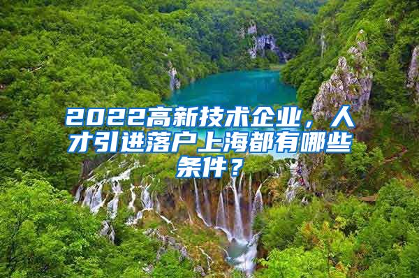 2022高新技术企业，人才引进落户上海都有哪些条件？