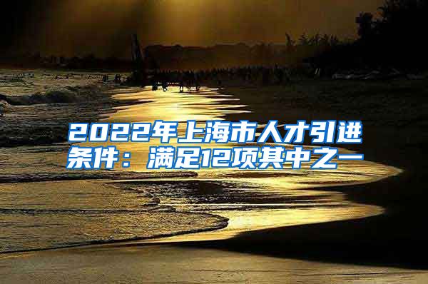 2022年上海市人才引进条件：满足12项其中之一