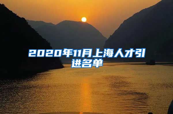 2020年11月上海人才引进名单