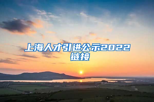 上海人才引进公示2022 链接