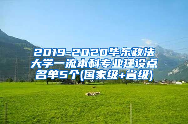 2019-2020华东政法大学一流本科专业建设点名单5个(国家级+省级)