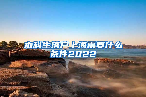 本科生落户上海需要什么条件2022