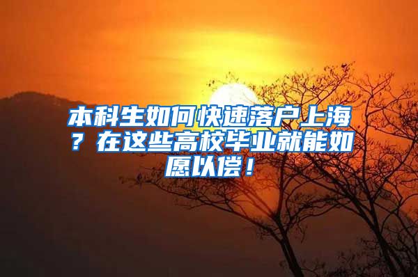 本科生如何快速落户上海？在这些高校毕业就能如愿以偿！