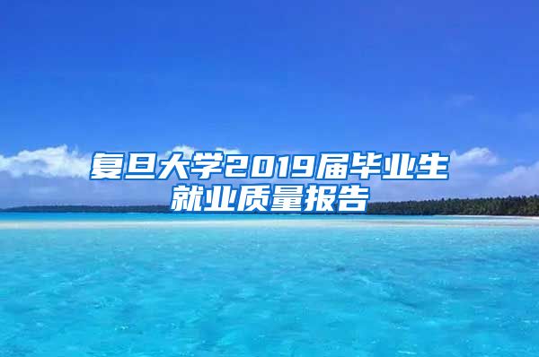 复旦大学2019届毕业生就业质量报告