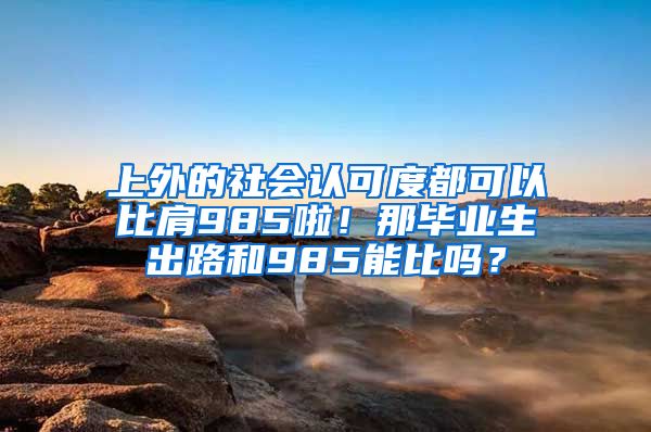 上外的社会认可度都可以比肩985啦！那毕业生出路和985能比吗？