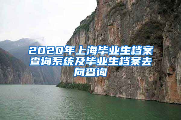 2020年上海毕业生档案查询系统及毕业生档案去向查询