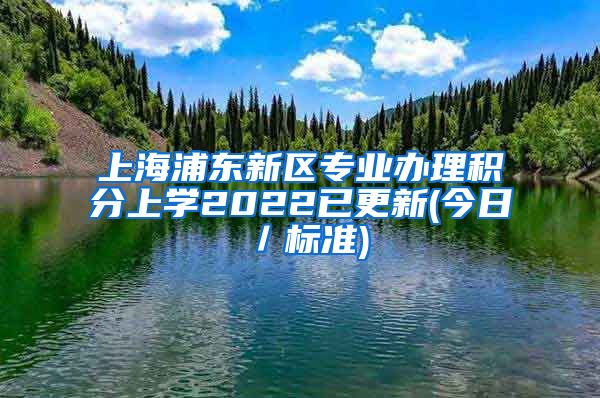 上海浦东新区专业办理积分上学2022已更新(今日／标准)