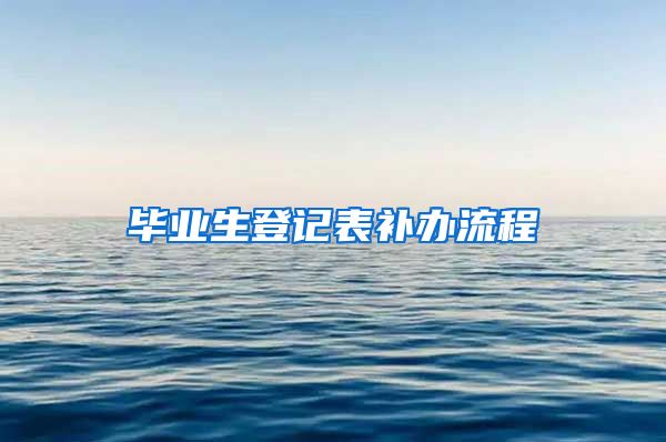 毕业生登记表补办流程