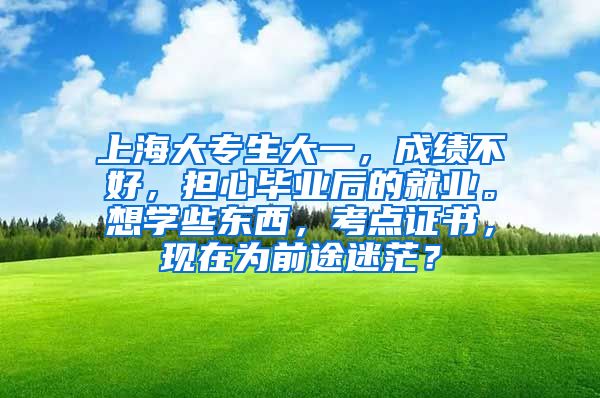 上海大专生大一，成绩不好，担心毕业后的就业。想学些东西，考点证书，现在为前途迷茫？