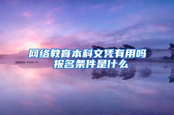 网络教育本科文凭有用吗 报名条件是什么