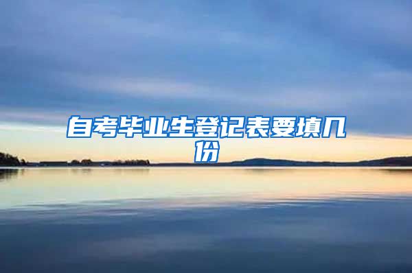 自考毕业生登记表要填几份