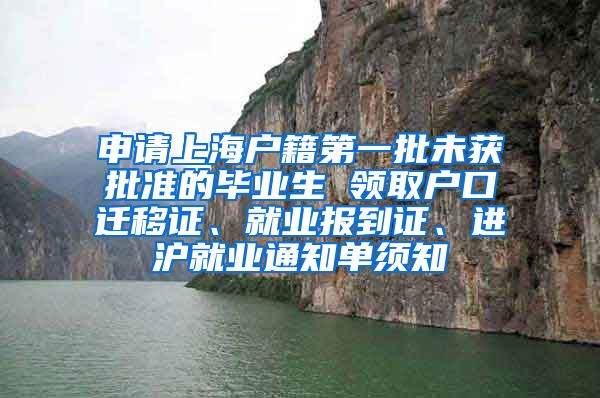 申请上海户籍第一批未获批准的毕业生 领取户口迁移证、就业报到证、进沪就业通知单须知