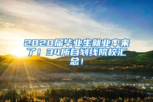 2020届毕业生就业率来了！34所自划线院校汇总！