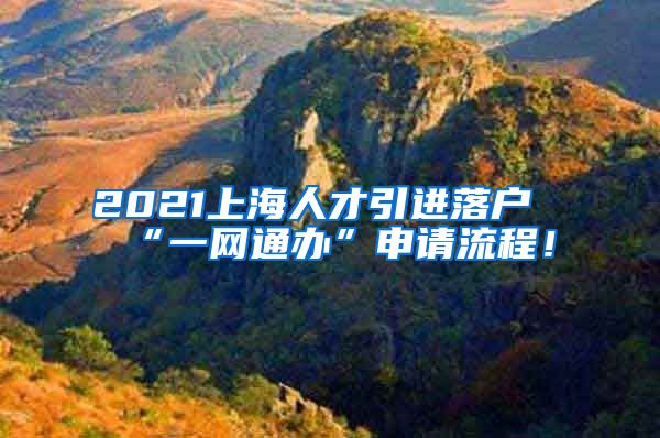 2021上海人才引进落户“一网通办”申请流程！