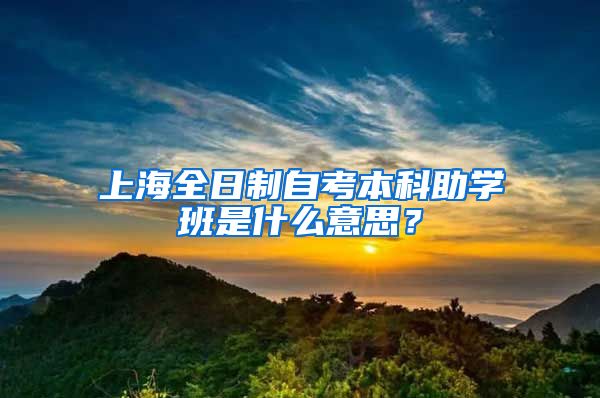 上海全日制自考本科助学班是什么意思？