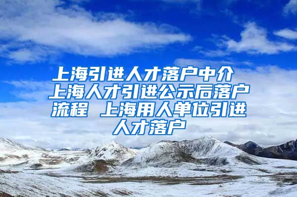 上海引进人才落户中介 上海人才引进公示后落户流程 上海用人单位引进人才落户