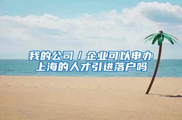 我的公司／企业可以申办上海的人才引进落户吗