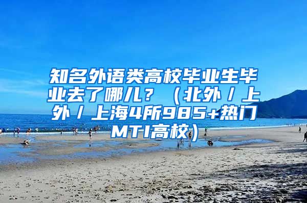 知名外语类高校毕业生毕业去了哪儿？（北外／上外／上海4所985+热门MTI高校）