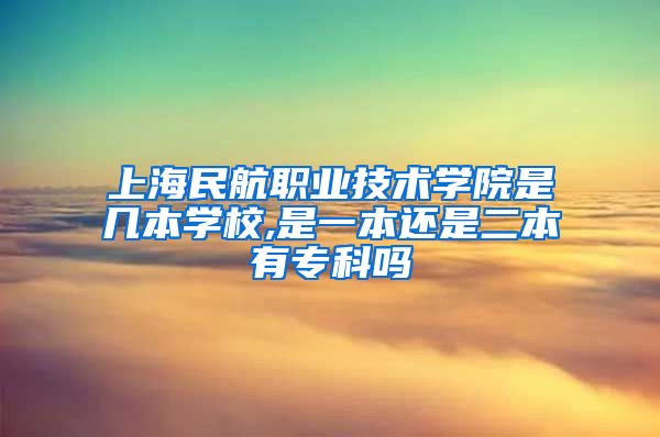 上海民航职业技术学院是几本学校,是一本还是二本有专科吗