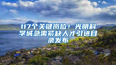 117个关键岗位！光明科学城急需紧缺人才引进目录发布