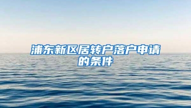 浦东新区居转户落户申请的条件