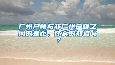 广州户籍与非广州户籍之间的差距，你真的知道吗？