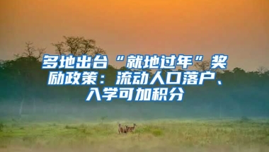 多地出台“就地过年”奖励政策：流动人口落户、入学可加积分