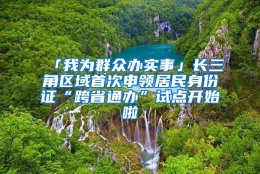 「我为群众办实事」长三角区域首次申领居民身份证“跨省通办”试点开始啦