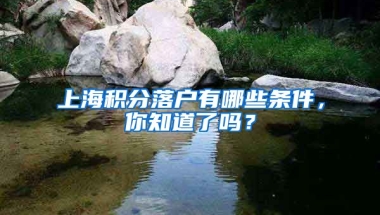 上海积分落户有哪些条件，你知道了吗？