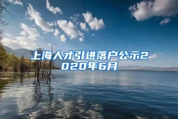 上海人才引进落户公示2020年6月