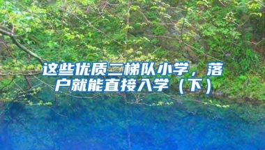 这些优质二梯队小学，落户就能直接入学（下）