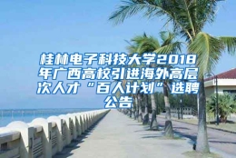 桂林电子科技大学2018年广西高校引进海外高层次人才“百人计划”选聘公告