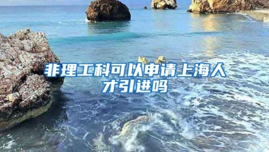 非理工科可以申请上海人才引进吗