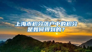 上海市积分落户中的积分是如何得到的？