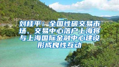 刘桂平：全国性碳交易市场、交易中心落户上海将与上海国际金融中心建设形成良性互动